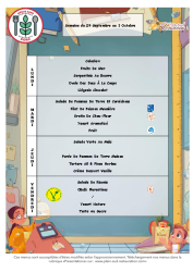 Menus scolaire du 29 septembre au 03 octobre 2025