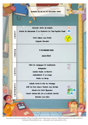 Menus du 10 au 14 novembre 2025