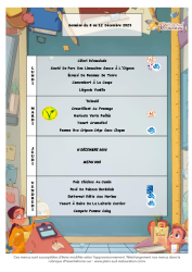 Menu du 08 au 12 décembre 2025