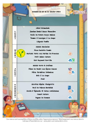 Menu du 12 au 16 janvier 2025