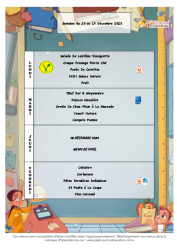 Menu du 15 au 19 décembre 2025