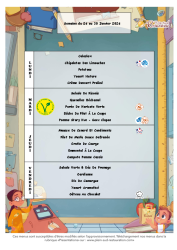 Menu du 26 au 30 janvier 2025