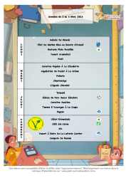 Menu du 02 au 06 mars 2026