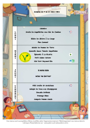 Menu du 09 au 13 mars 2026