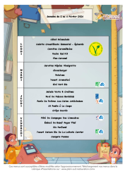 Menu du 02 au 06 février 2026