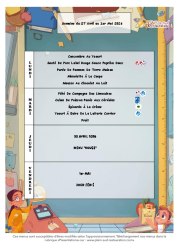 Menu du 27 avril au 1er mai 2026