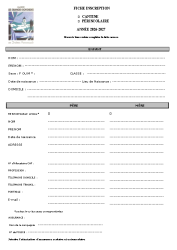 fiche inscription cantine – periscolaire 2026-2027