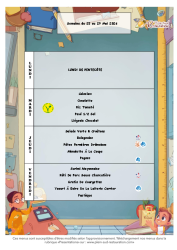 Menu du 25 au 29 mai 2026